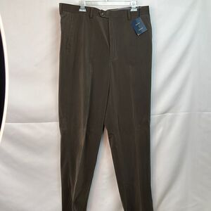 Enro Classic Olive Green Corduroy flat front Pants size 38 NWT
